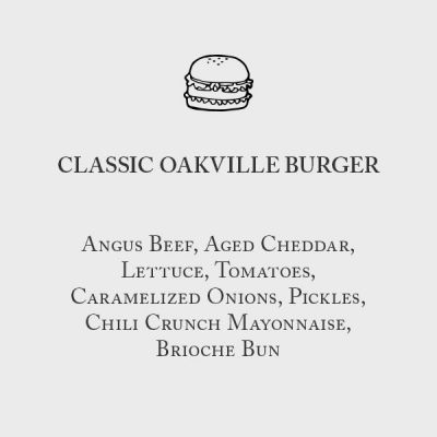 Classic Oakville Burger